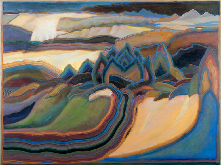 Land Wind Myth II - Painting by Valerie B Hird