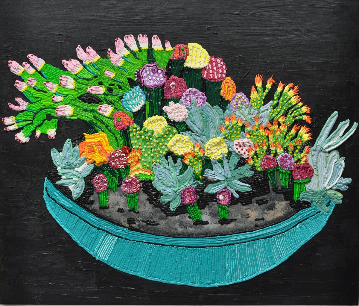 Caroline Larsen Still-Life Painting - Succulent Bowl