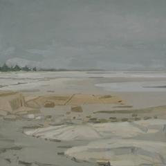 Sand and Rocks, Beach 48 x 48 inches oil on canvas 2015 $6900