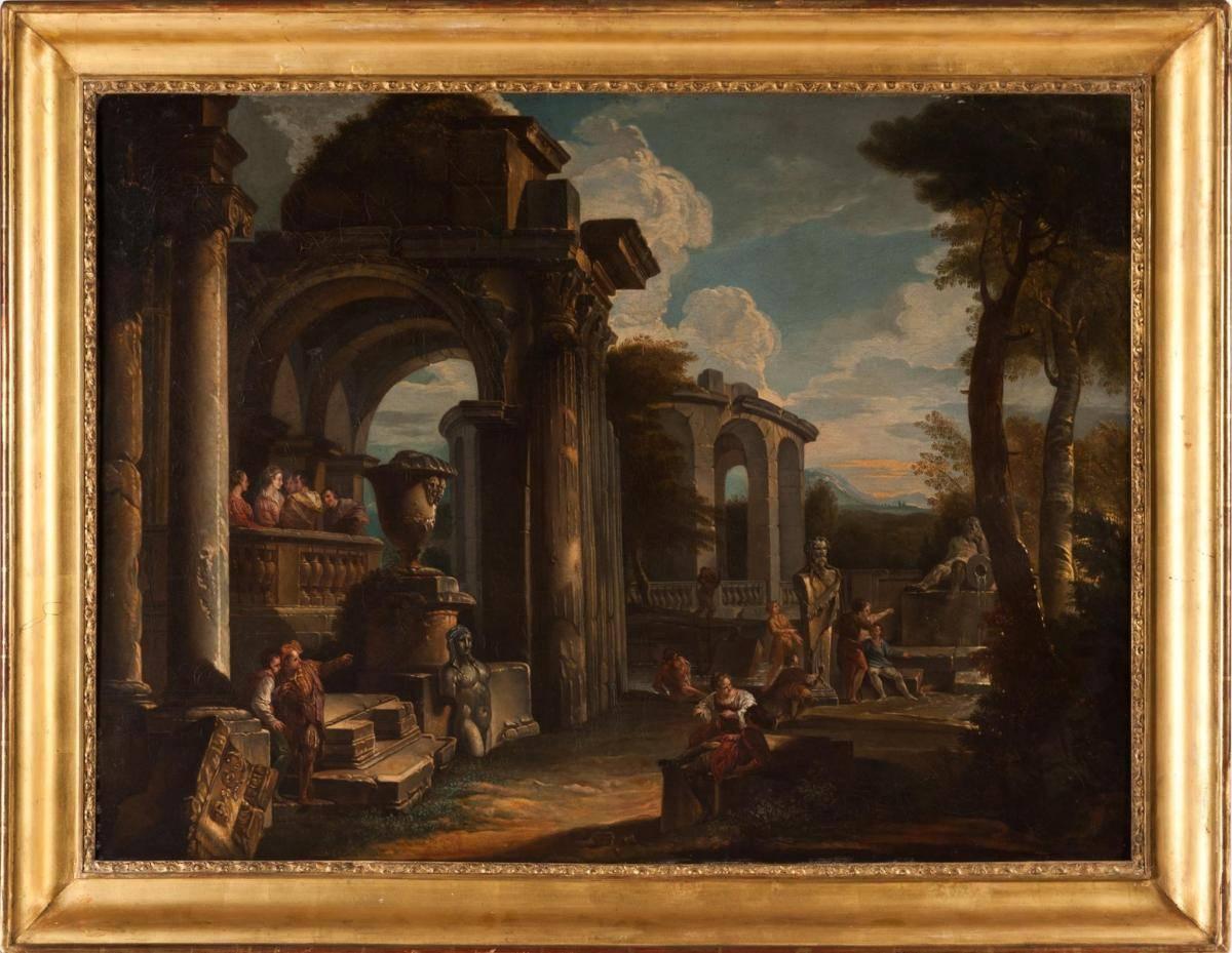 Giovanni Ghisolfi Landscape Painting - " Capriccio Architectural "
