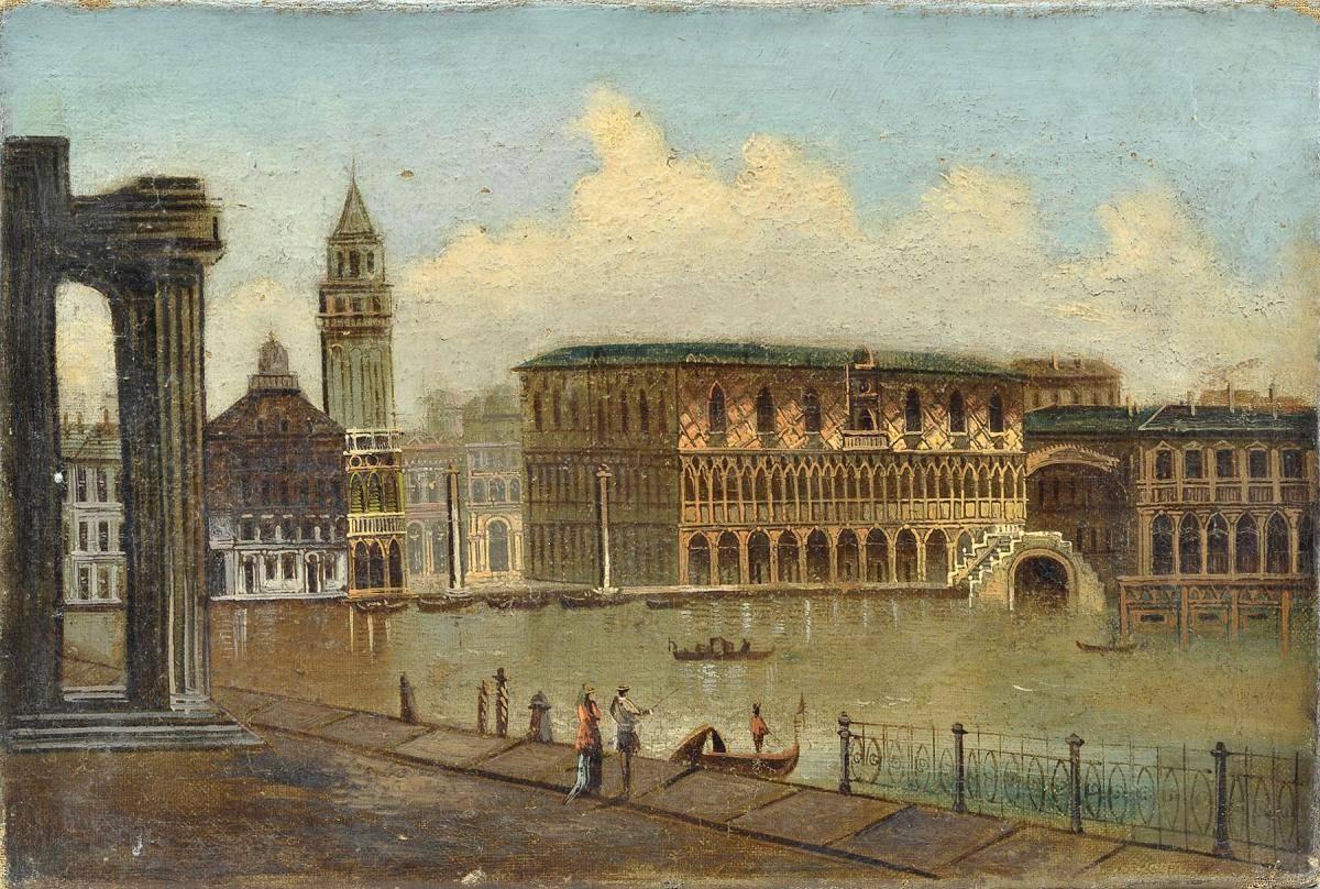 Unknown Landscape Painting - " View of Venice "