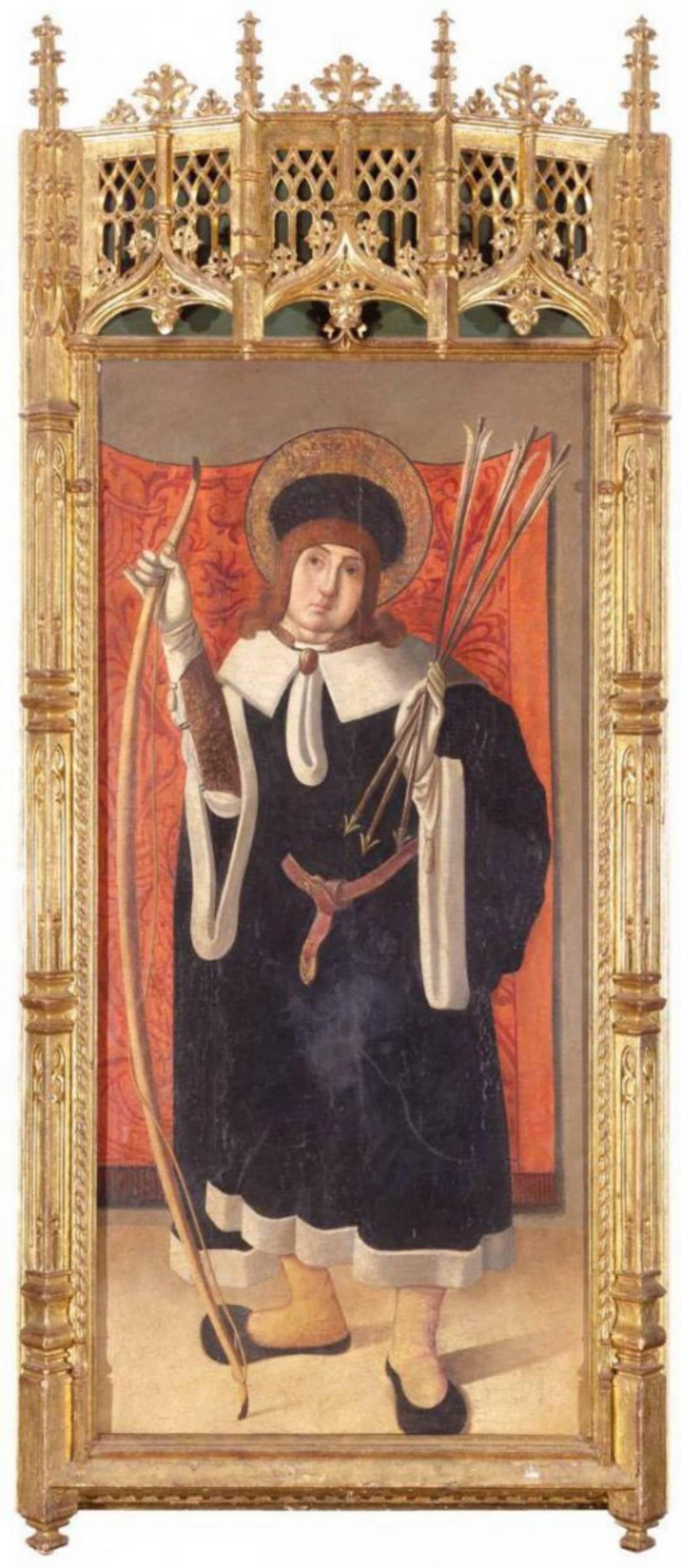 Unknown Portrait Painting - Monumental Spanish School Of The 15th Century