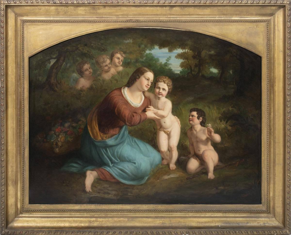 Unknown Figurative Painting - " The Virgin and the Child "