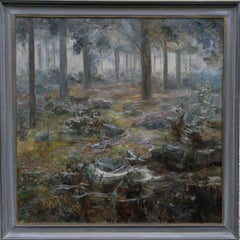 Mystical woodland - British Impressionist oil painting female Suffragette artist