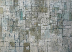 Green and White 1959 Abstract - British abstract art oil painting