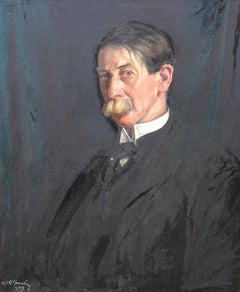 Portrait of Dr John Leydon Morton - British 1930's Medical art oil painting