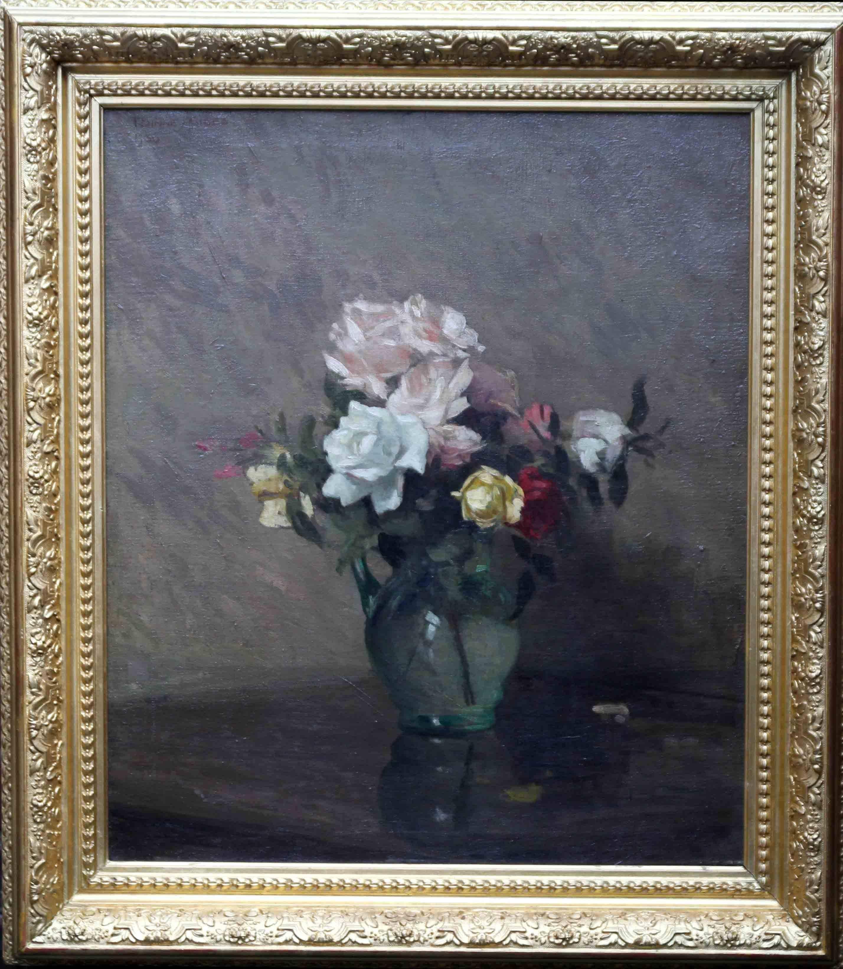 Thomas Binney Gibbs Still-Life Painting - Roses - British 30
s Post Impressionist oil painting floral still life flowers