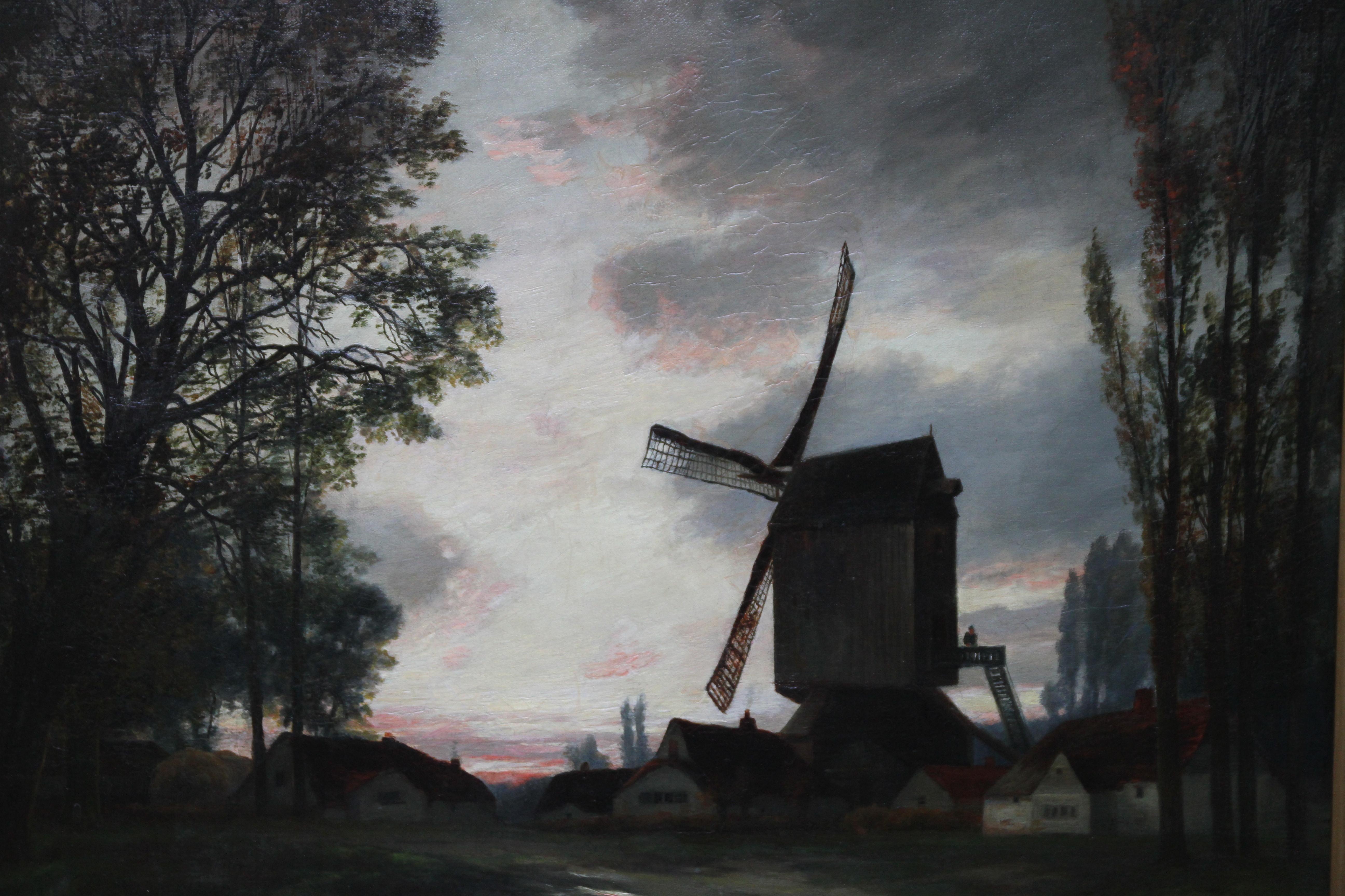 The Windmill - Scottish Victorian Impressionist river landscape oil painting art 1