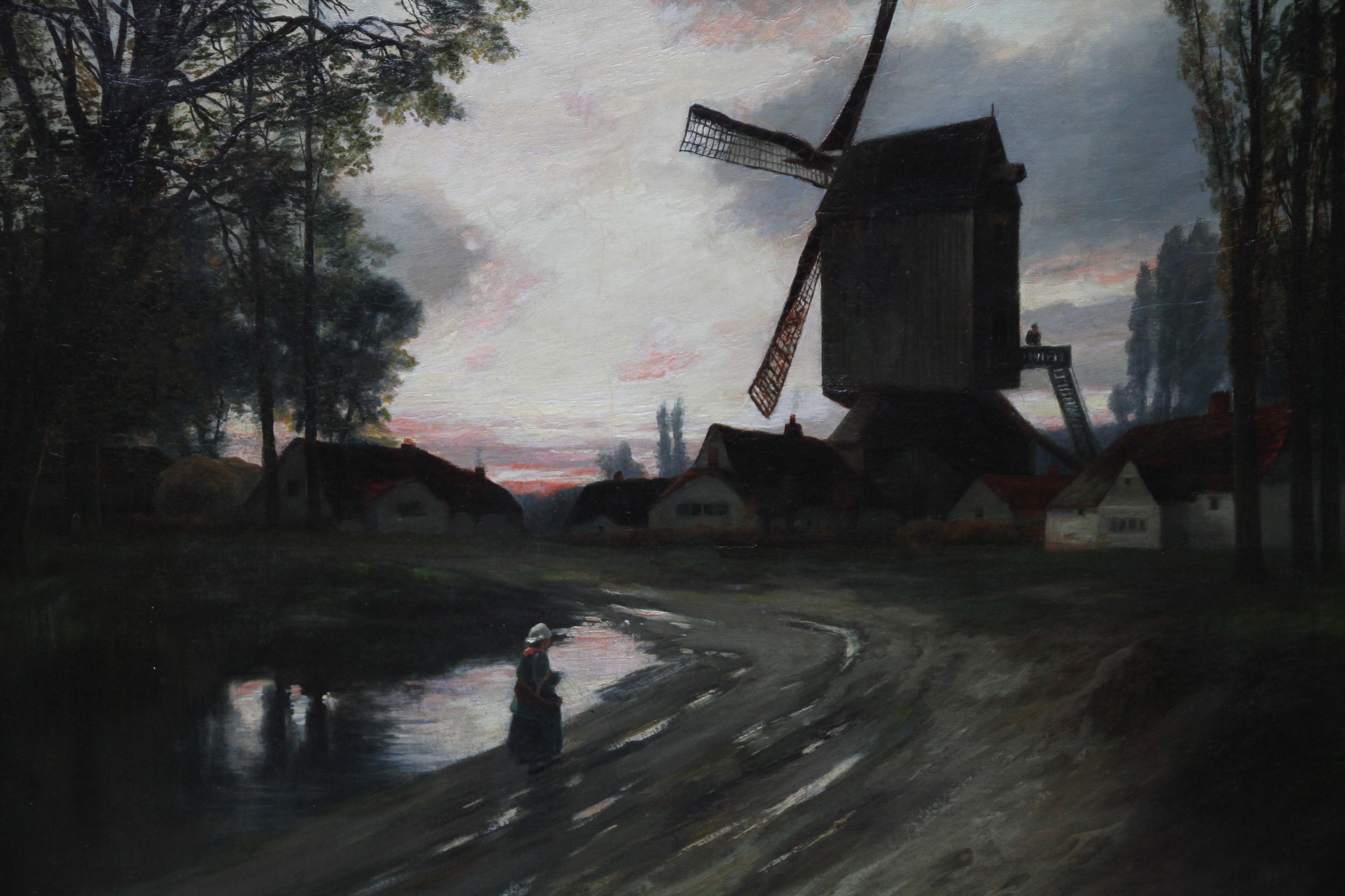 The Windmill - Scottish Victorian Impressionist river landscape oil painting art 2