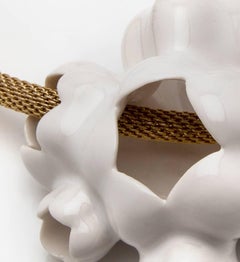 Porcelain and Gold Delicate Cloud Fruit necklace