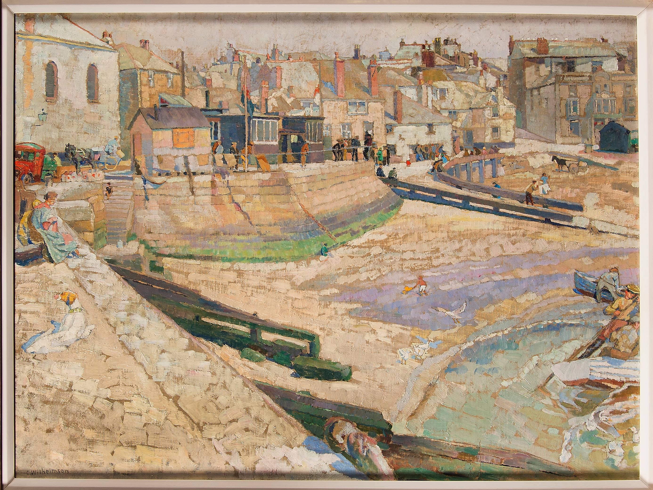 Carl Wilhelm Wilhelmson Landscape Painting - A Bright Day in St. Ives, Cornwall