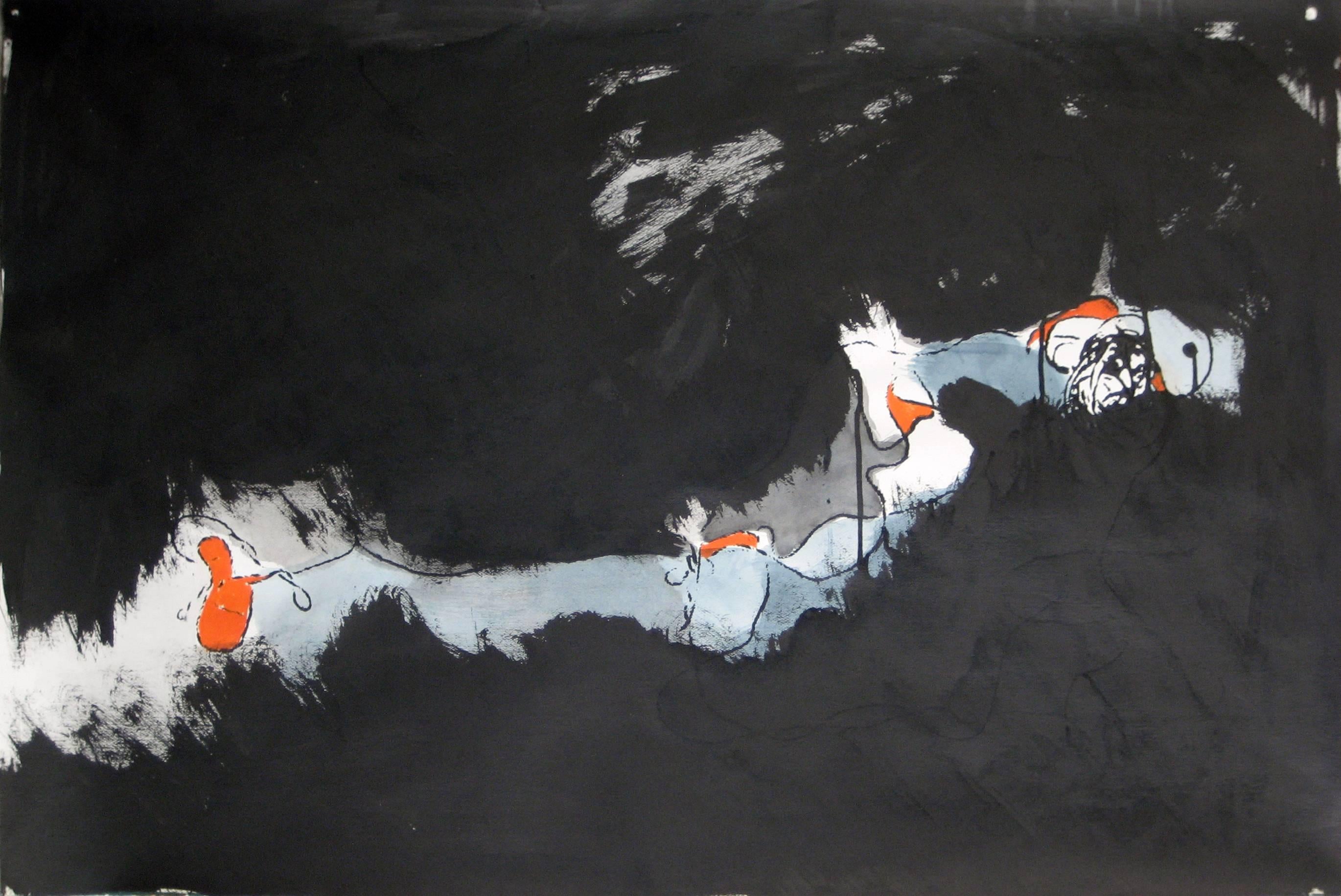 Katerina Marcelja Abstract Painting - Crevice I  (String Series)