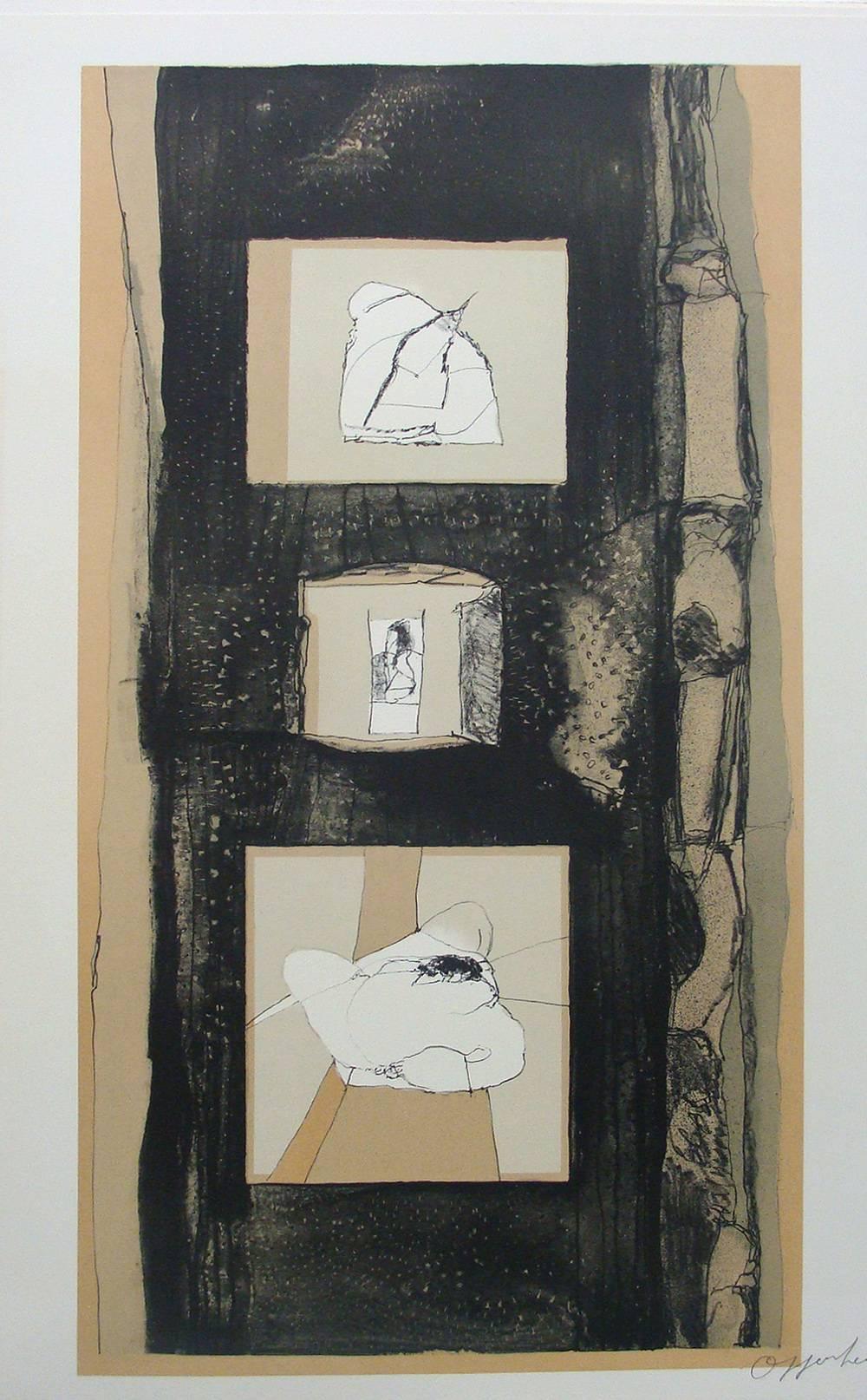 10 piece suite of hand signed Lithographs.Obsession: edition 9/99 . - Black Abstract Print by David H. Oppenheim