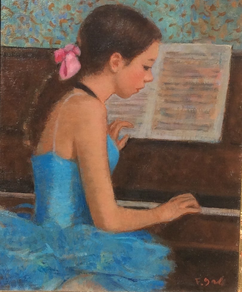 François Gall Figurative Painting - Piano Lesson