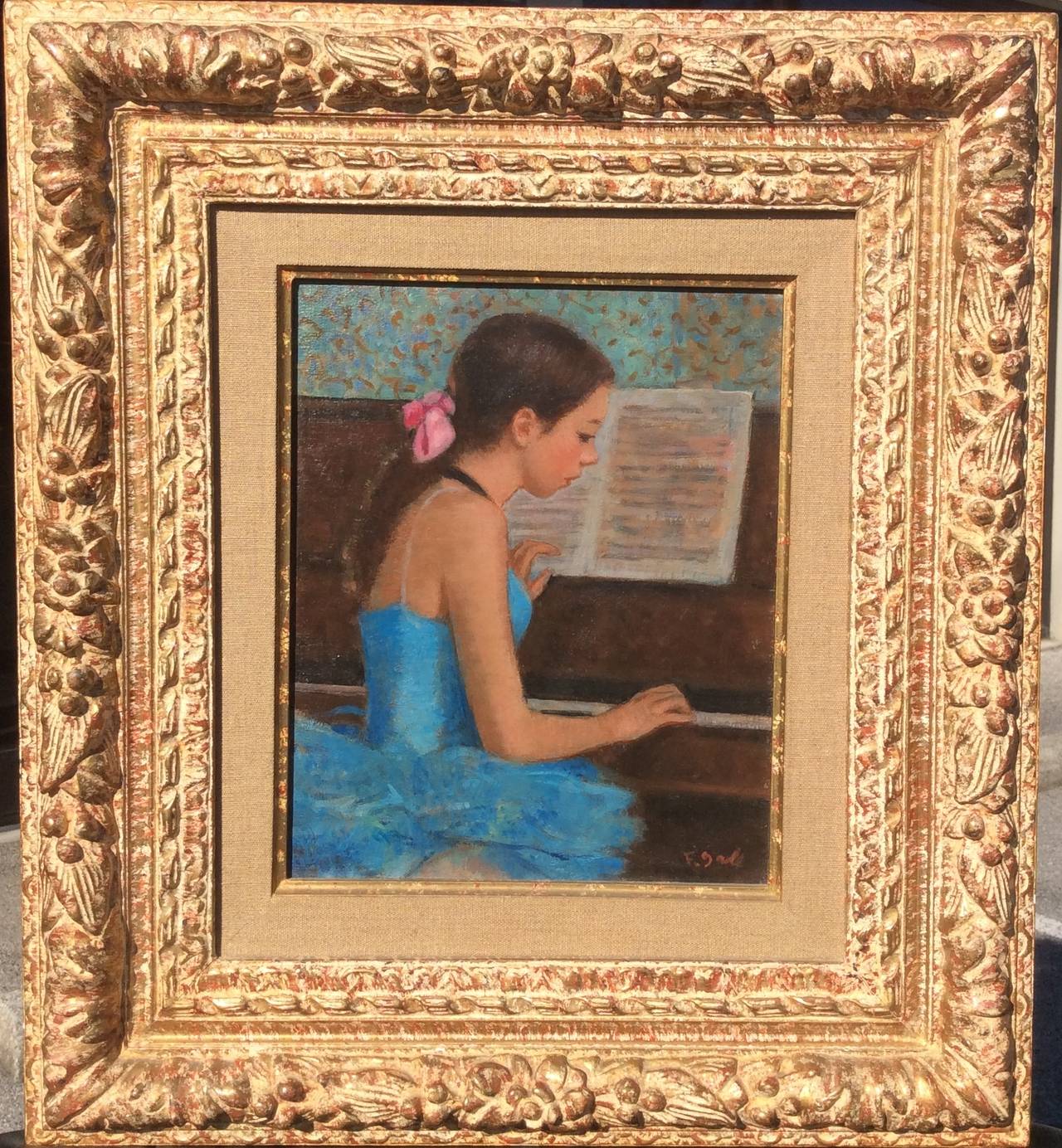 Piano Lesson - Painting by François Gall