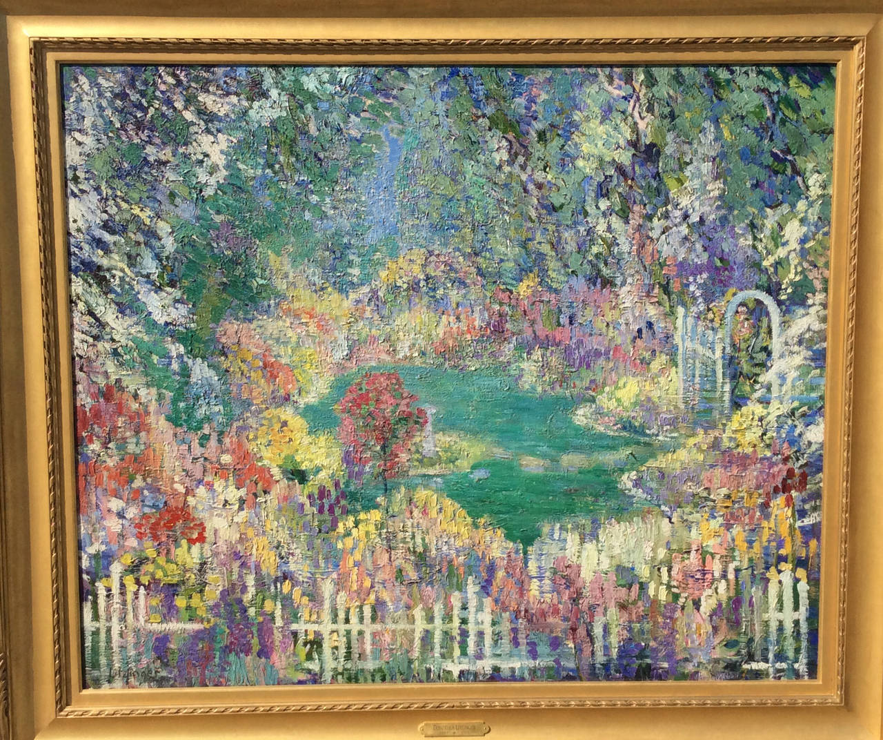 Garden in Bloom - American Impressionist Painting by Dorothea Litzinger