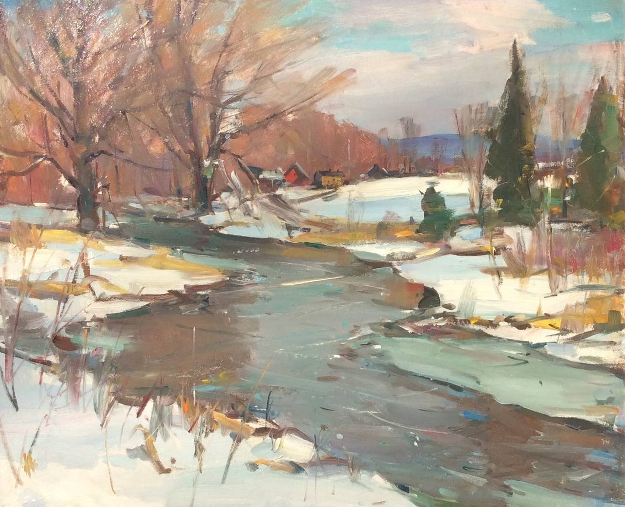 Carl Peters Landscape Painting - First Snow