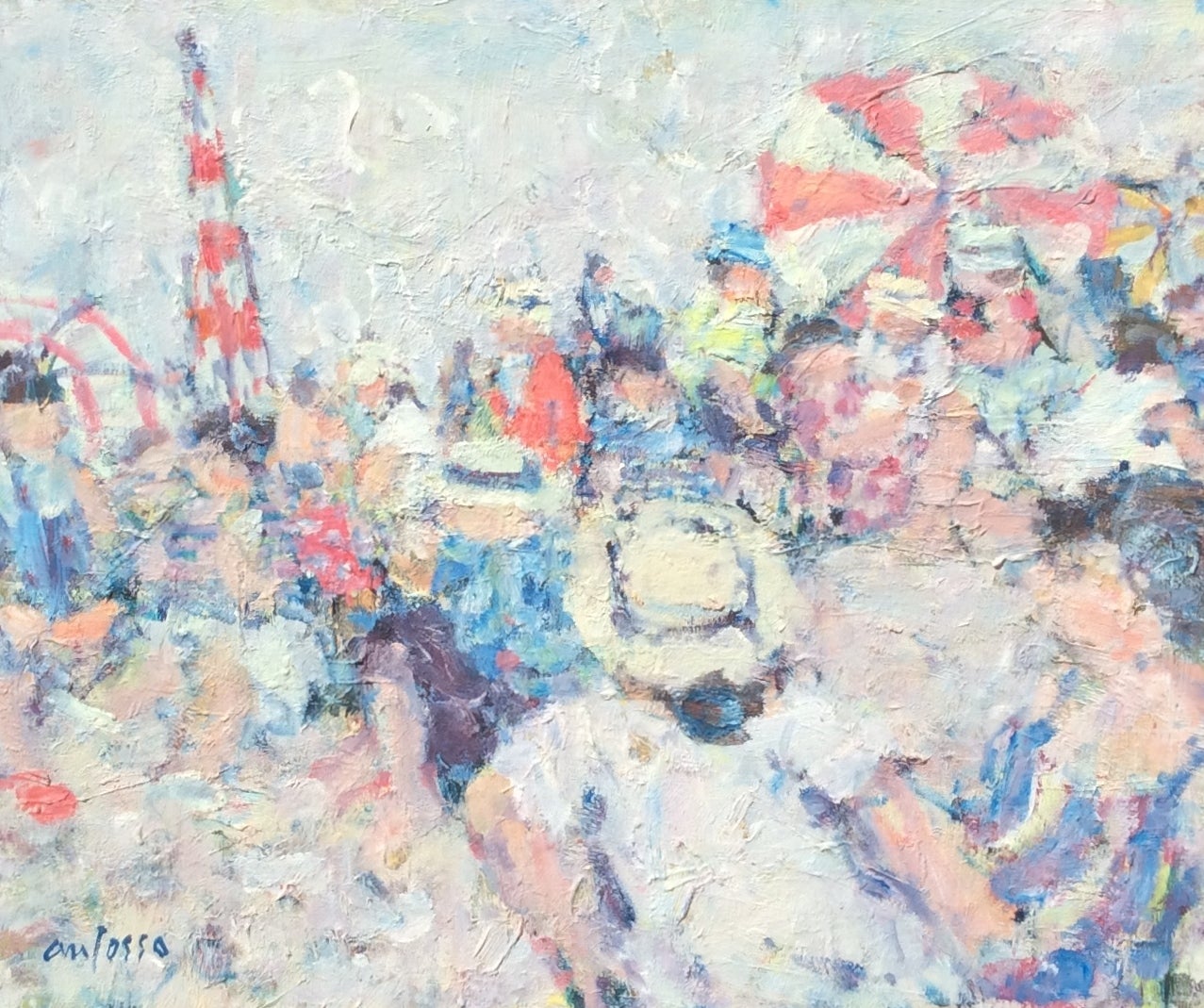 La Cran Plage, Var, France - Painting by Pierre Anfosso