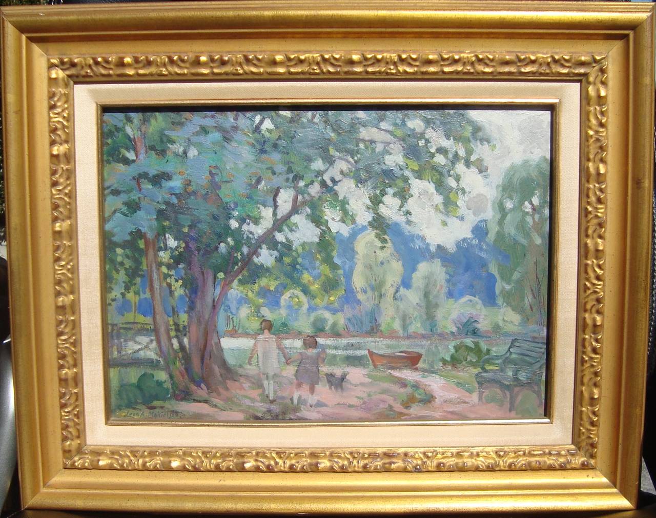 Children in the Park - Painting by Leon Makielski