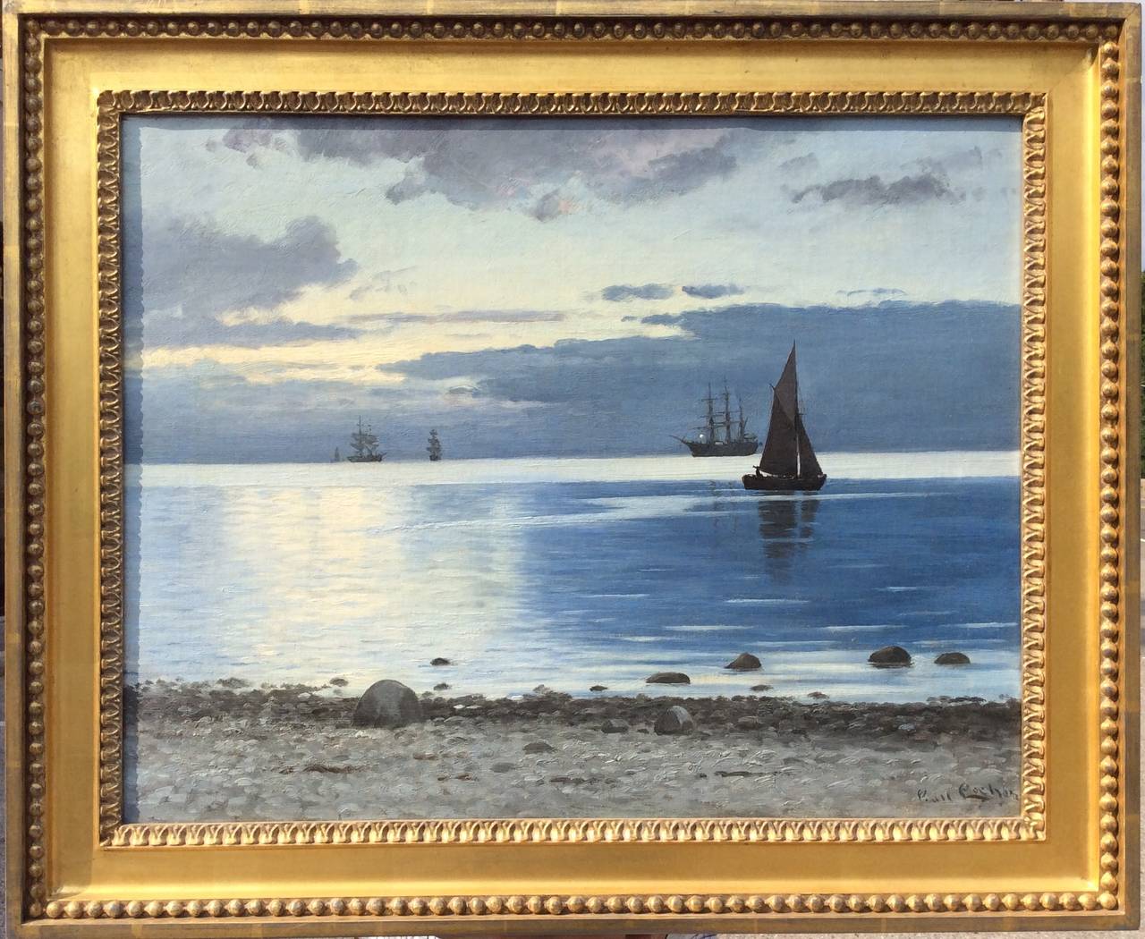 Evening Sail - Painting by Carl Ludwig Thilson Locher