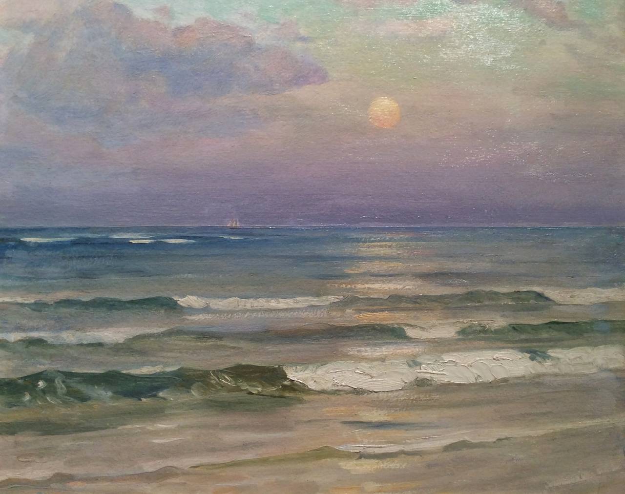 Harold Dunbar Landscape Painting - Evening on the Beach, Chatham