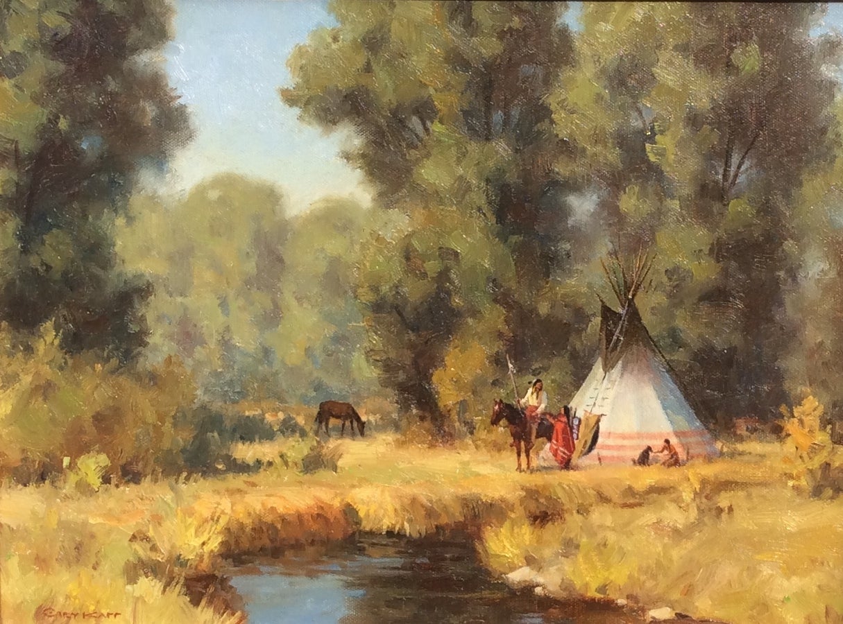 Gary Kapp Landscape Painting - Indians At Home
