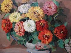 "Still-life with Zinnias"