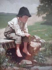 "Little Boy Fishing (Barefoot)"