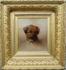 Antique "Terrier with a Blue Bow"