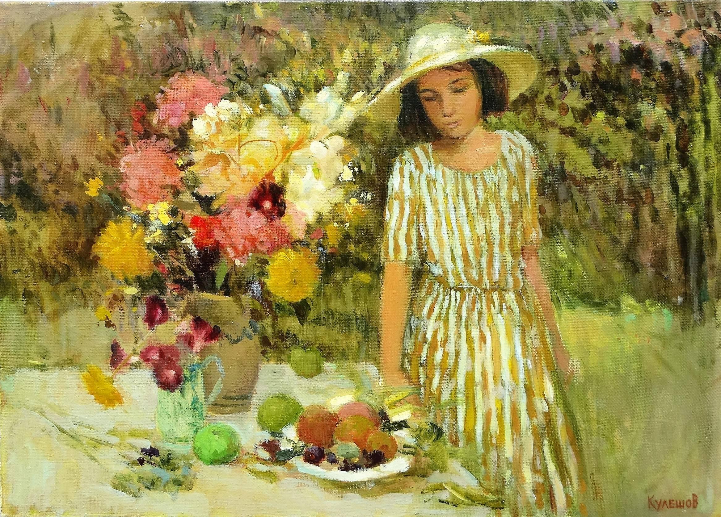 E. Kuleshov Figurative Painting - Summer Garden