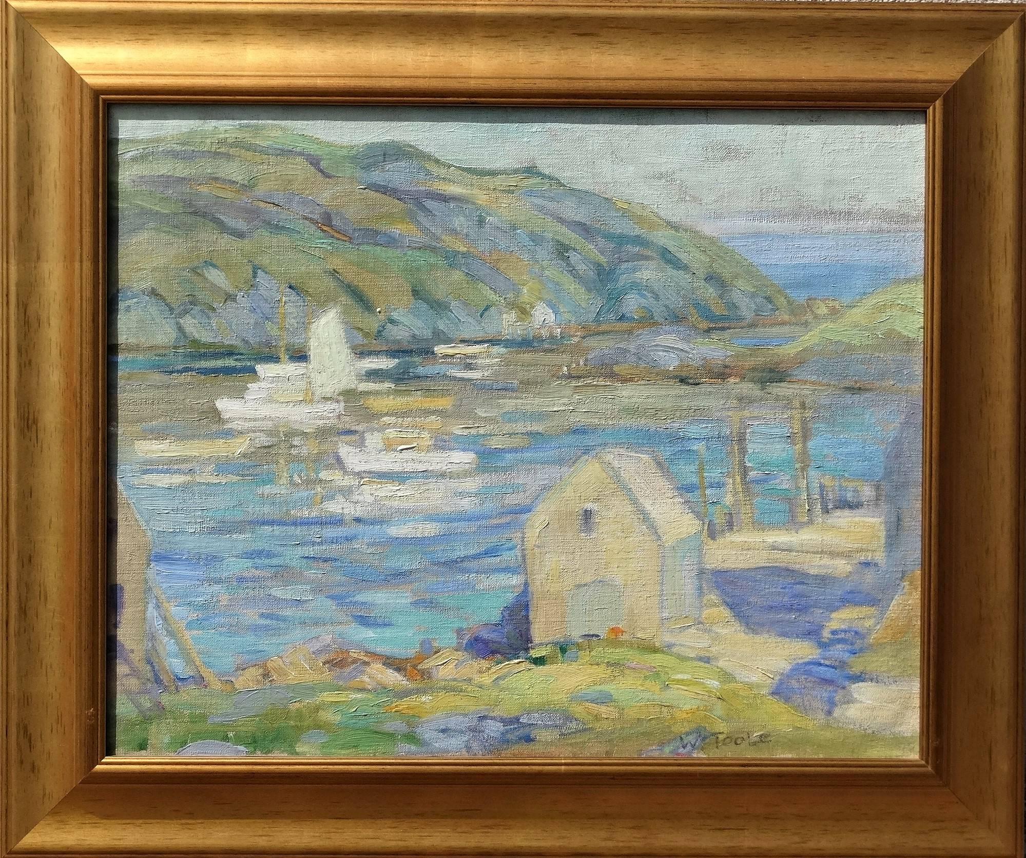 William Toole Landscape Painting - “The Wharf on Monhegan Island”