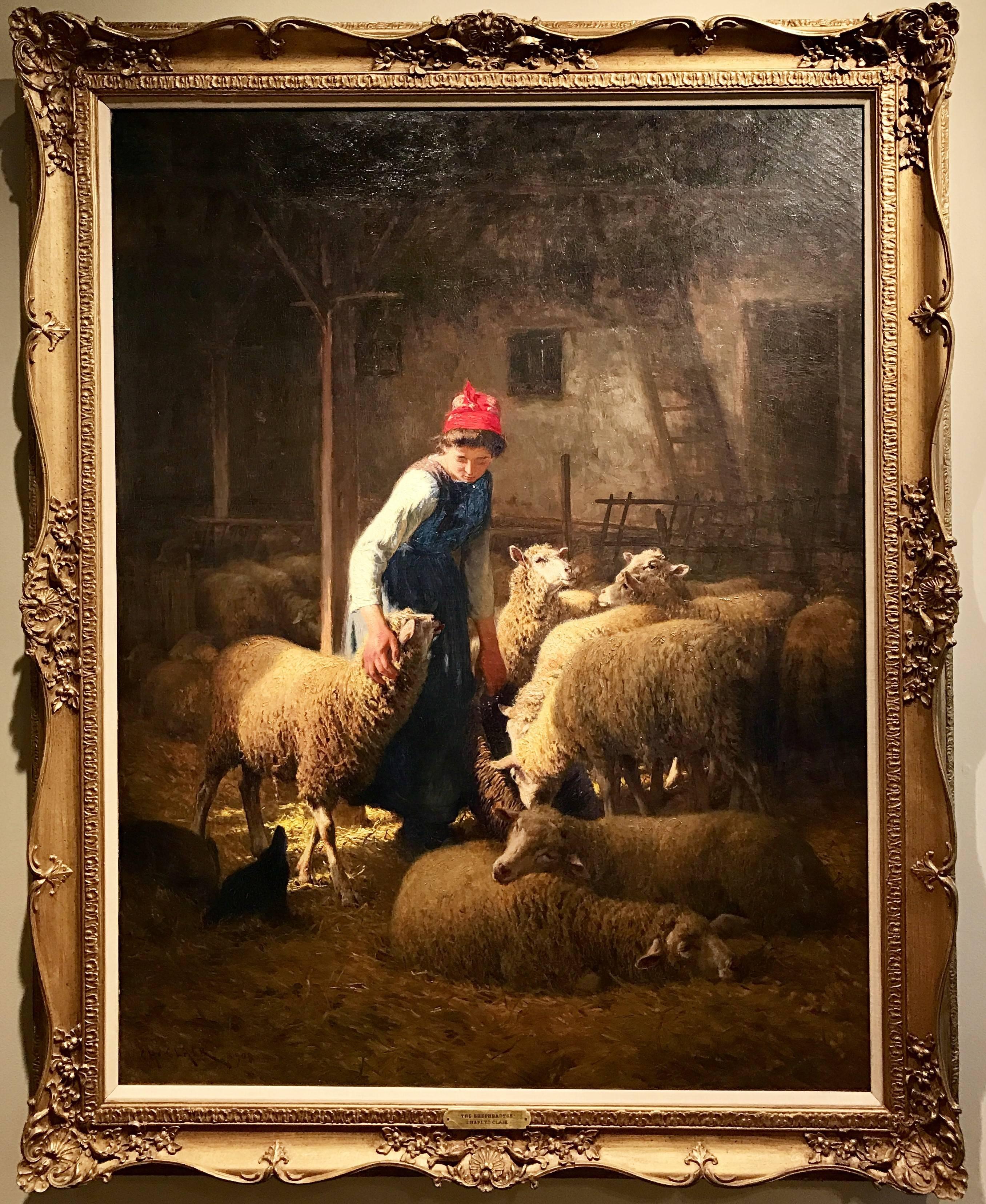 Shepherdess - Painting by Charles Clair