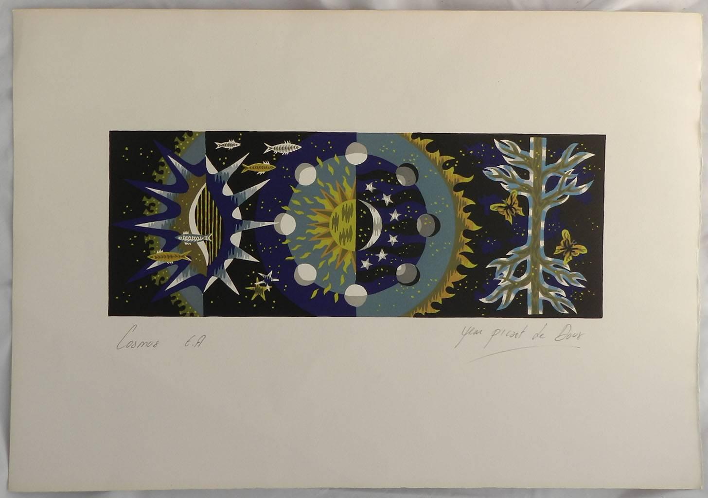 Jean Picart Le Doux Lithograph Hand Signed Cosmos c1950-1960 unframed 6
