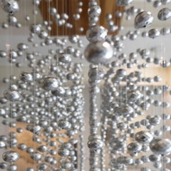 PROJECTIONS. Chrome and Wooden Hanging Elegant Sculpture