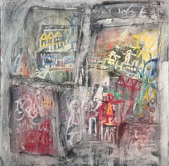 Vittorio Bellini "the Train Arrives" 2008, Oil on Canvas Graffiti Expressionism