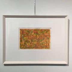 Bruno Pulga "Composition" 1980, Oil on Paper, Abstract Colorful