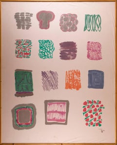 Pietro Consagra "Composition" 1974, Mixed Media on Fabric Abstract Modern Art