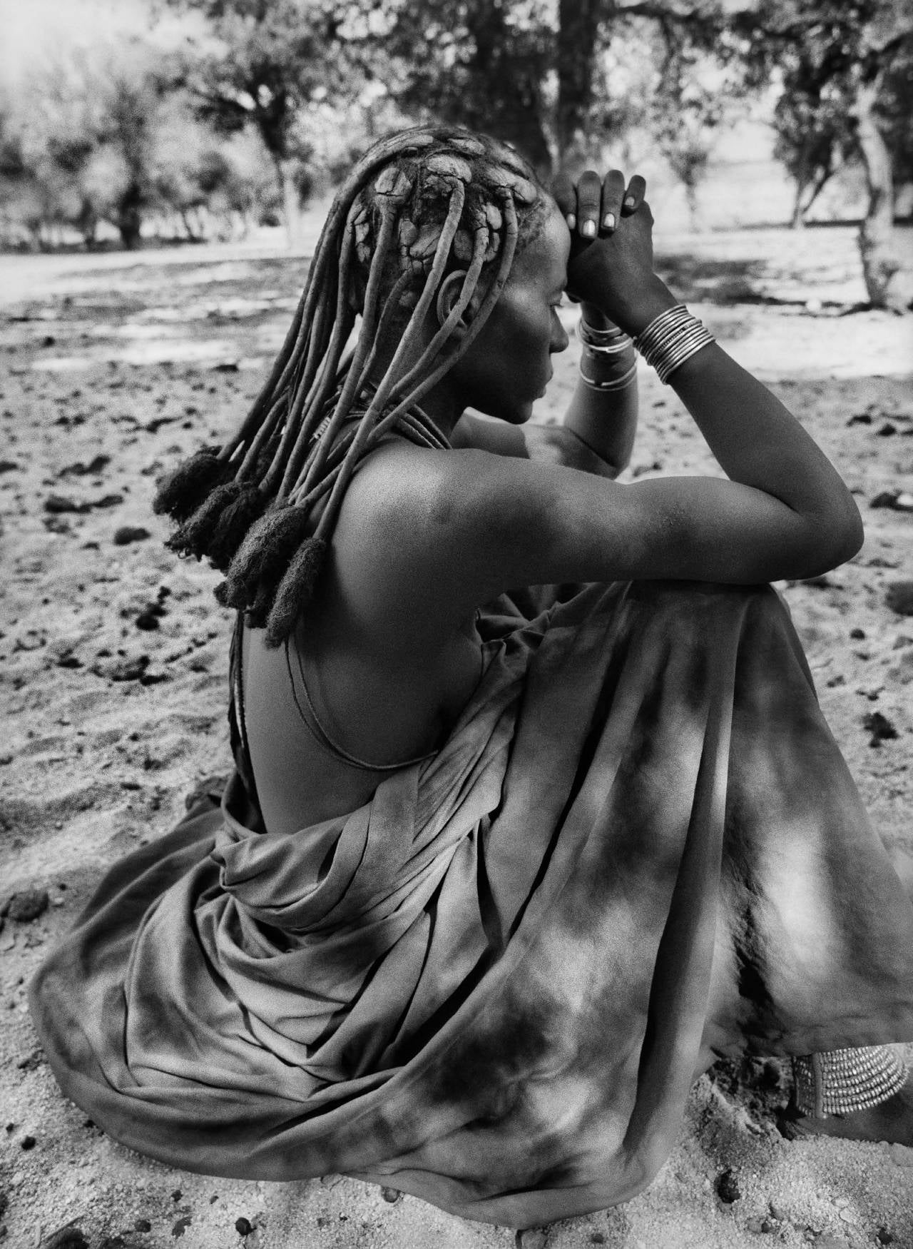 A Himba Woman, Kaokoland, Namibia, 2005
Sebastião Salgado
Stamped with photographer's copyright blind stamp
Signed, inscribed on reverse
Silver gelatin print
16 x 20 inches

Undertaking projects of vast temporal and geographic scope, Sebastião