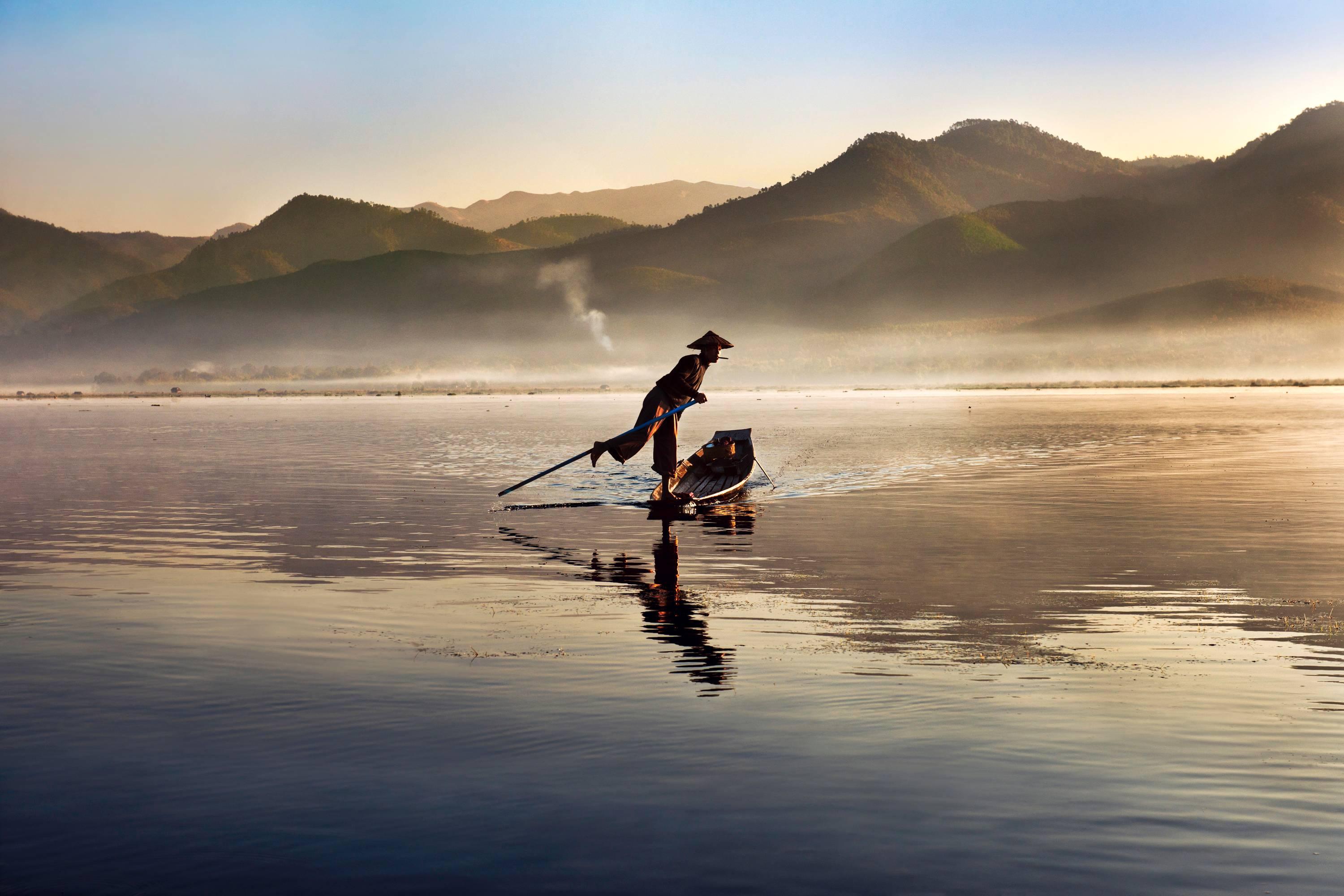 Intha Fisherman, Burma, 2011 - Steve McCurry (Colour Landscape Photography)