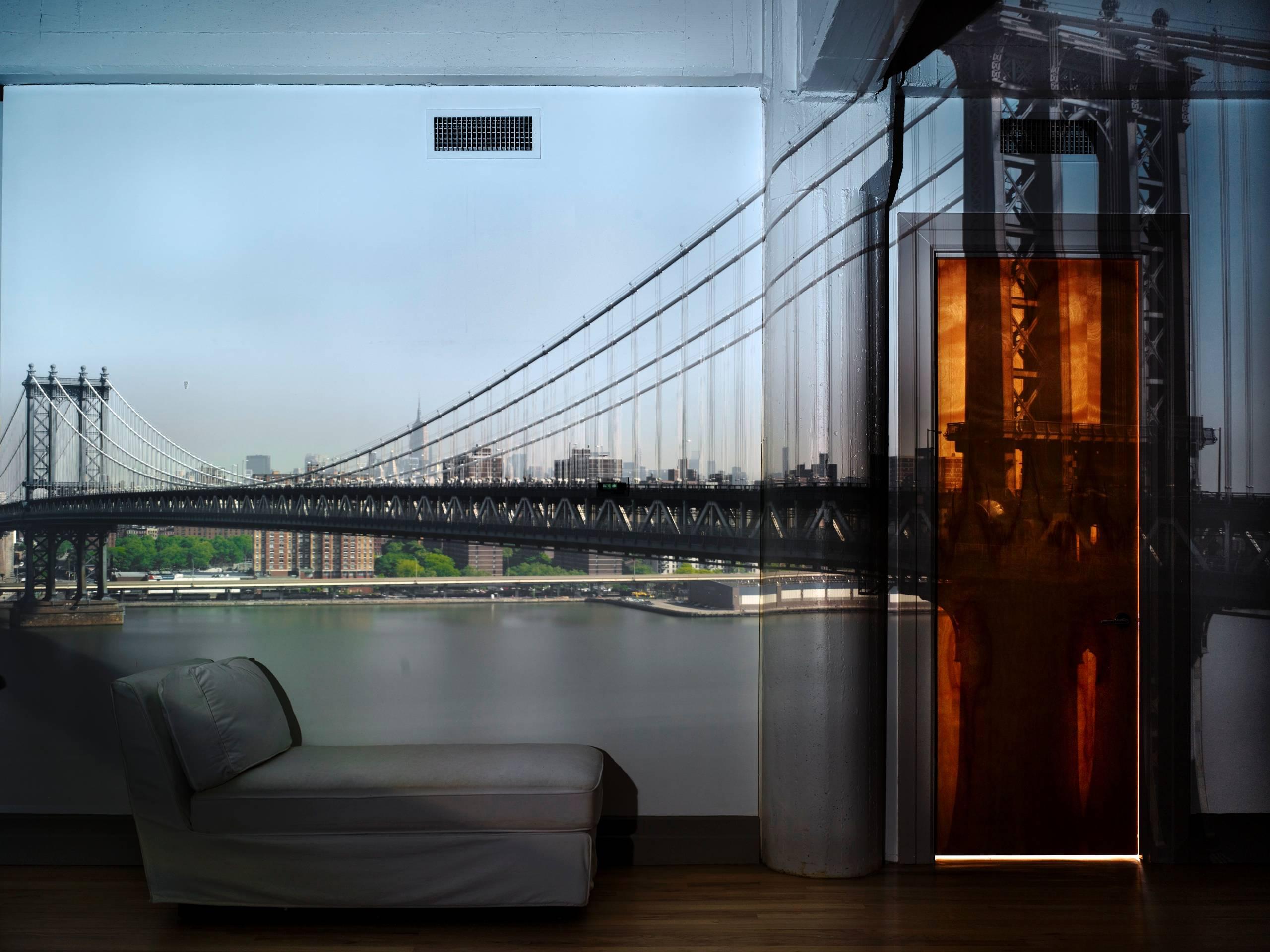 Abelardo Morell Color Photograph - Camera Obscura: View of the Manhattan Bridge, April 30th, Morning, 2010