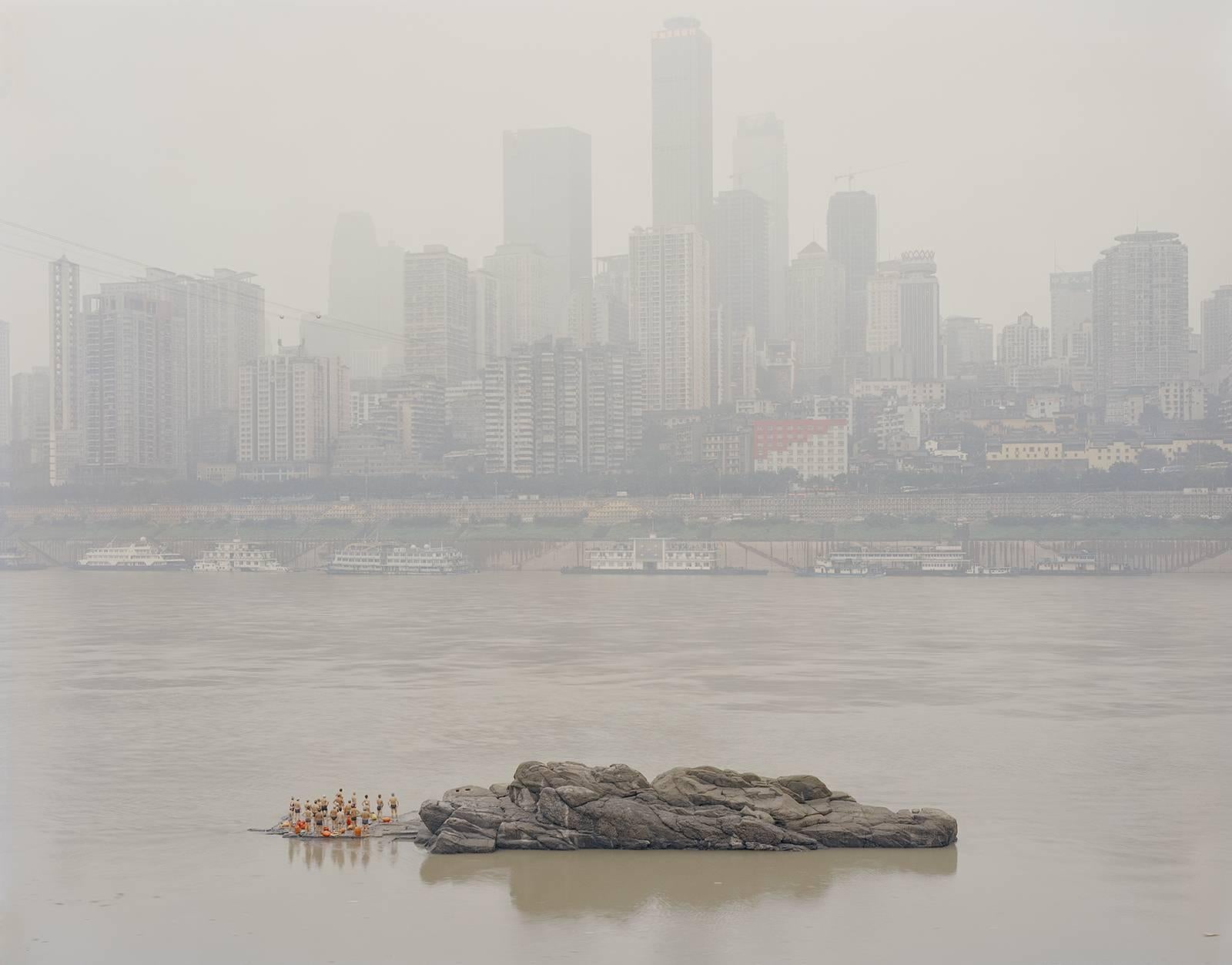 Zhang Kechun Color Photograph - Stone in the Middle of the River