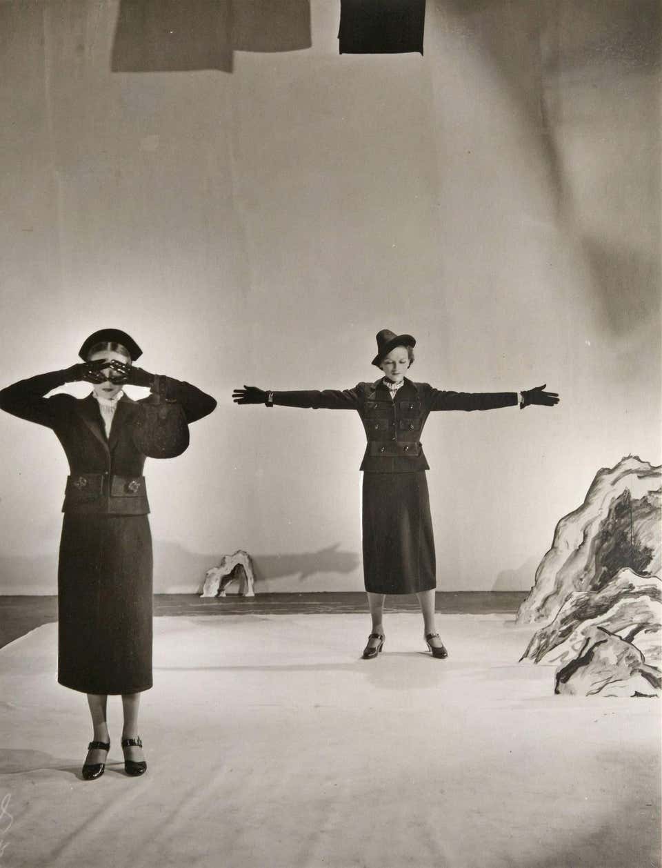 Models wearing Schiaparelli Desk Suit, Vogue, 1936 - Cecil Beaton (photography)