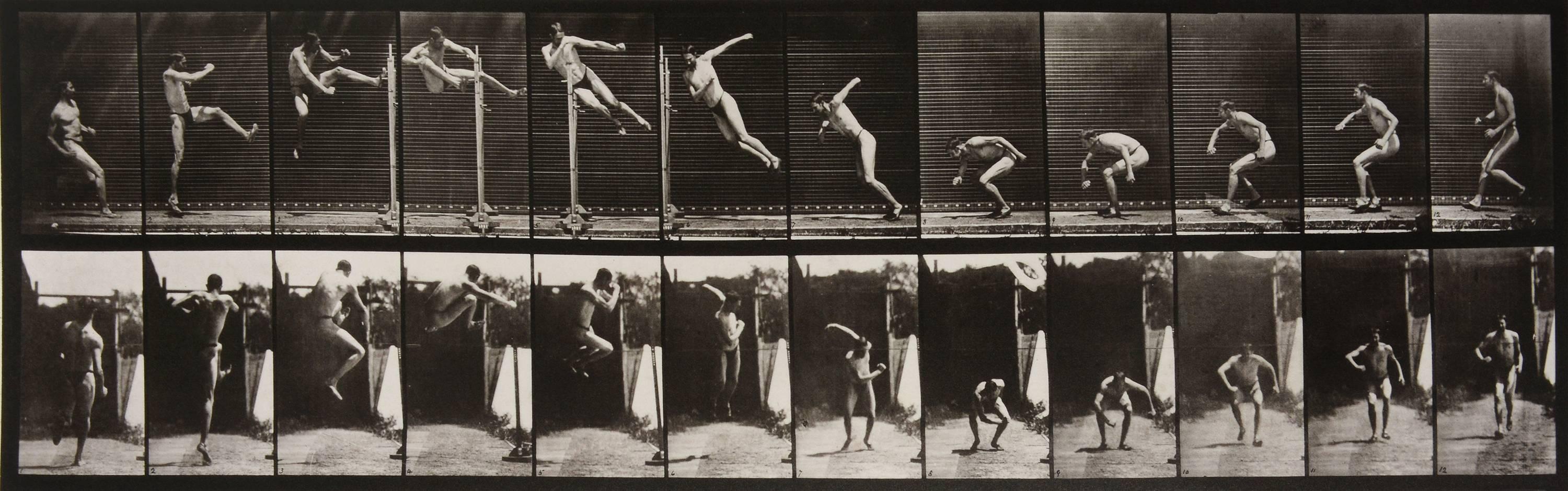 Animal Locomotion : planche 158 (Man Performing a High Jump (Un homme en train de courir), 1887 - Muybridge