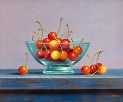Cherries in glass bowl