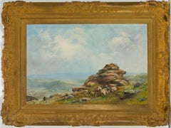 J.A. Moyle - Large Signed Early 20th Century English Oil, Dartmoor Landscape