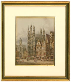 Henry Thomas Schaffer - Signed Victorian Watercolour, Louvain Market Scene