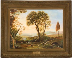 J. Charles Hiscock - Large Gilt Framed Signed 1979 Oil, Italian Landscape