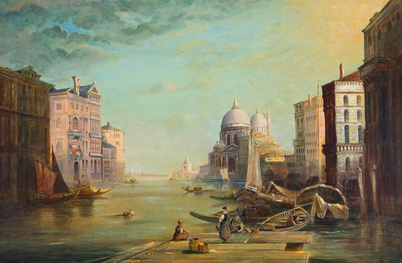 J. Charles Hiscock - 1979 Gilt Framed Oil, Grand Canal, Venice 1