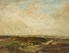 Antique Oliver Hall RA RE RWS - 1927 RA Exhibited English Oil, Winfrith Common, Dorset