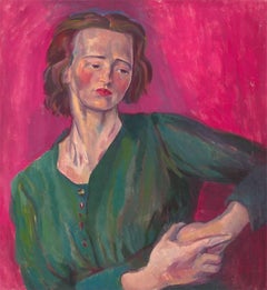 Clare Winsten (1894-1989) - British Oil, Self Portrait after Isaac Rosenberg